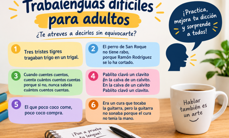 Trabalenguas difíciles para adultos: los mejores retos para mejorar la pronunciación 2 Trabalenguas difíciles para adultos